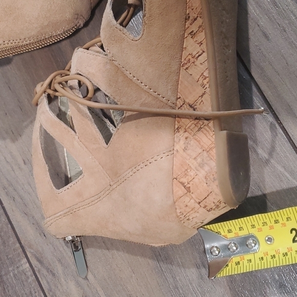 Sam Edelman Dean Suede back zip lace up sandals shoes flats sz 8 - Picture 14 of 14